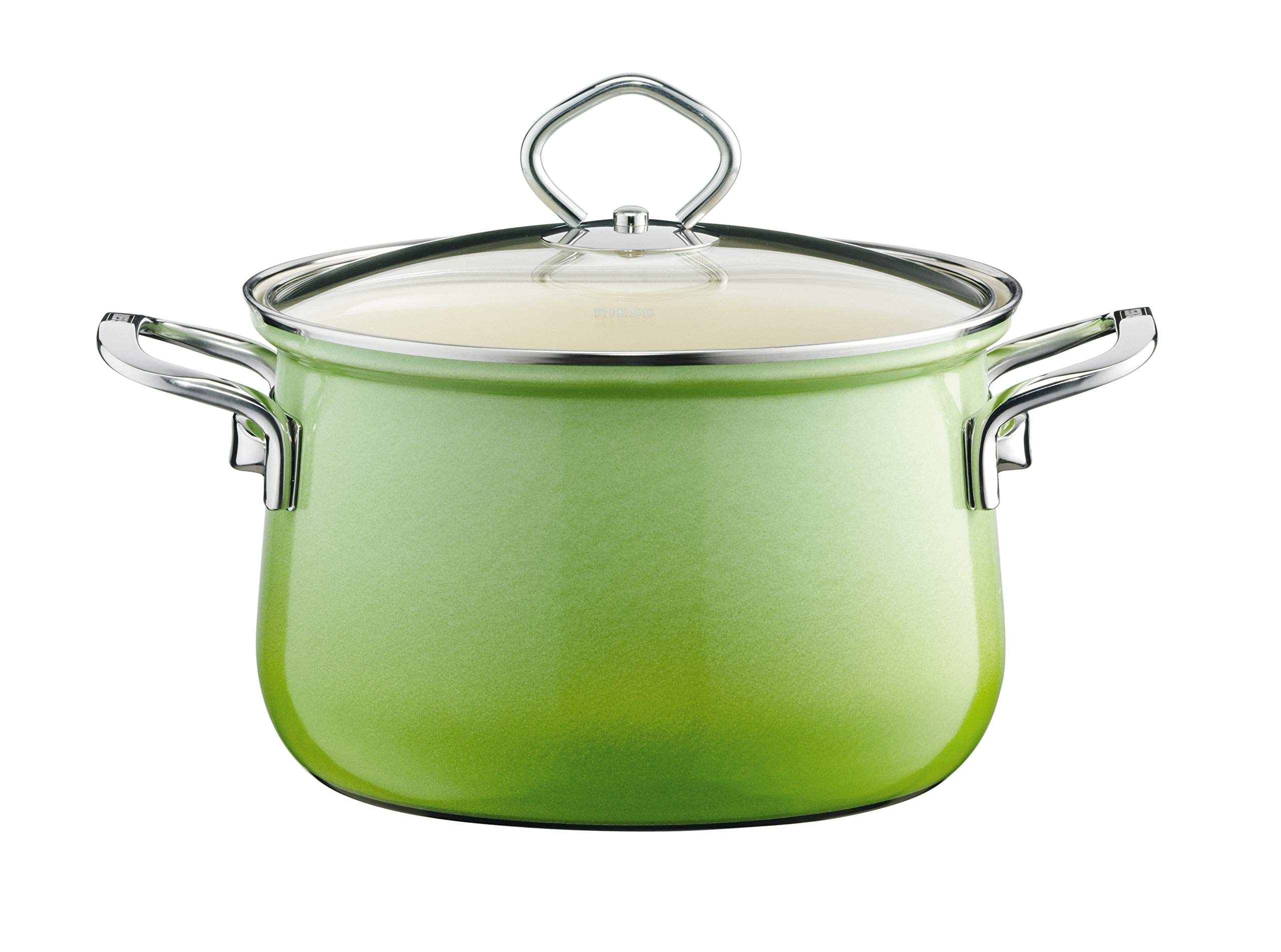  Riess NOUVELLE SMARAGD 0653-036 Pentola da carne con lattiera di vetro, diametro 20 cm, altezza con lattiera 19 cm, cap